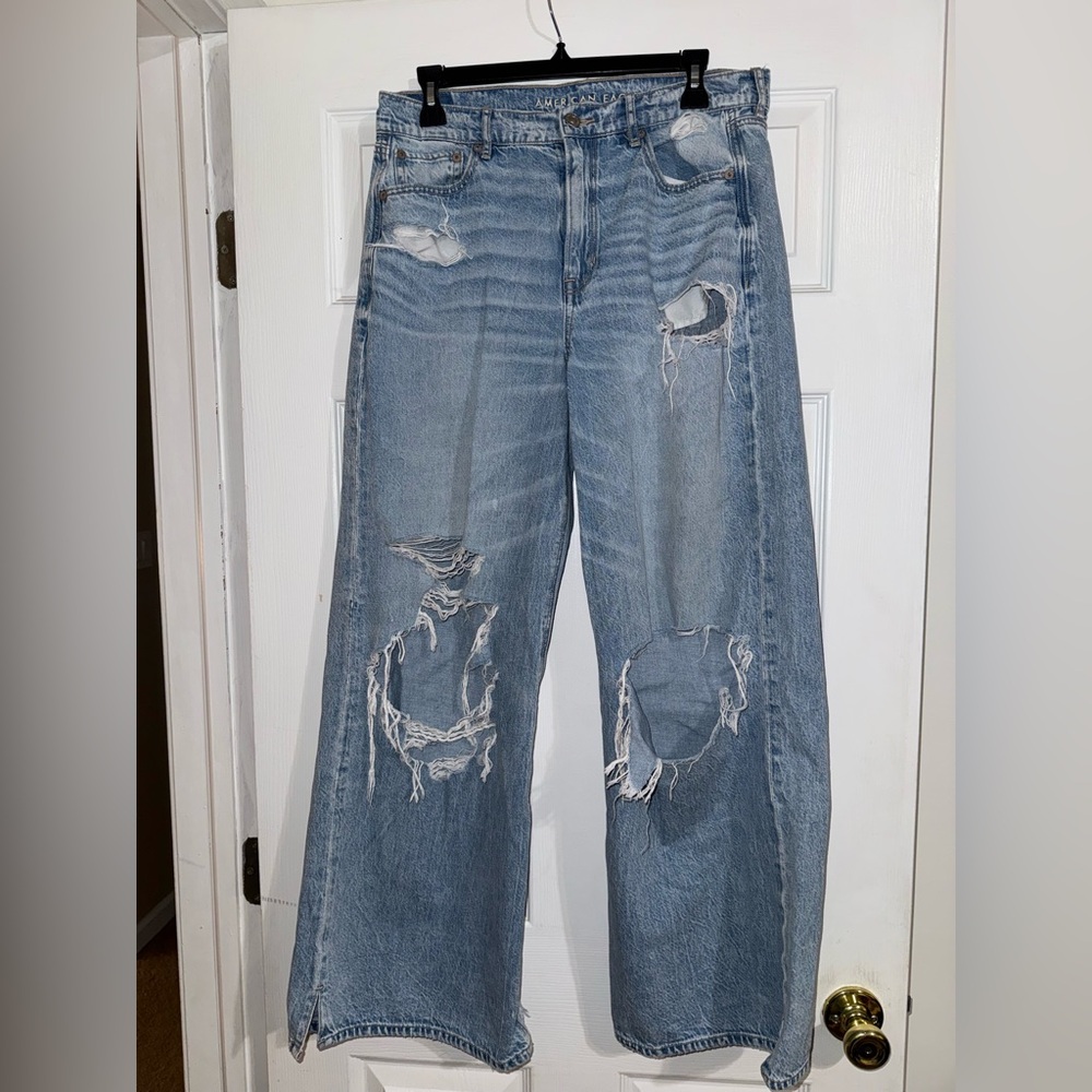 american eagle super high-rise baggy wide leg jeans - 8 short